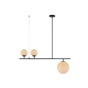 Lustre Pendente Avant Perola Libra 3xG45 Preto Fosco