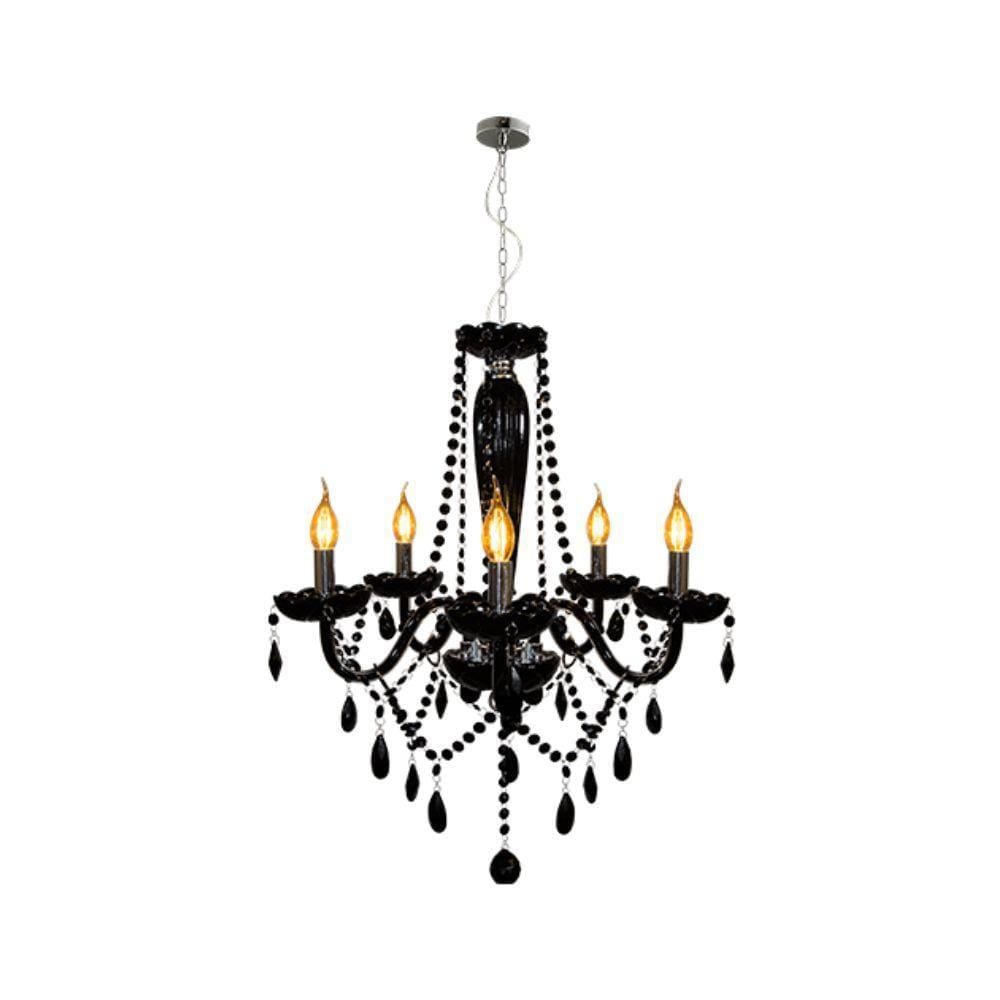Lustre Pendente Avant Baronesa 5xE14 Preto Brilho