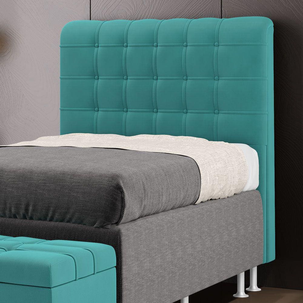 Cabeceira Rana 90 / Sued Azul Turquesa 