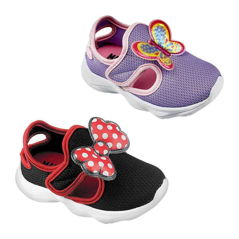 Kit Tênis Infantil Feminino Calce Fácil Magicc Kids TN-004 TN-005