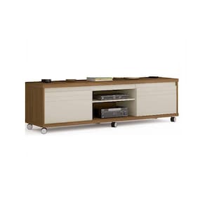 Rack Para TV Mirage Até 72 Polegadas Off White com Freijó - Germai Móveis