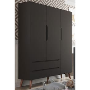 GUARDA ROUPA RETRÔ 3 PORTAS SMART FIORELLO COR cinza