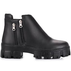Coturno Feminino Bota Confort Tratorado Cano Curto Adv Shoes