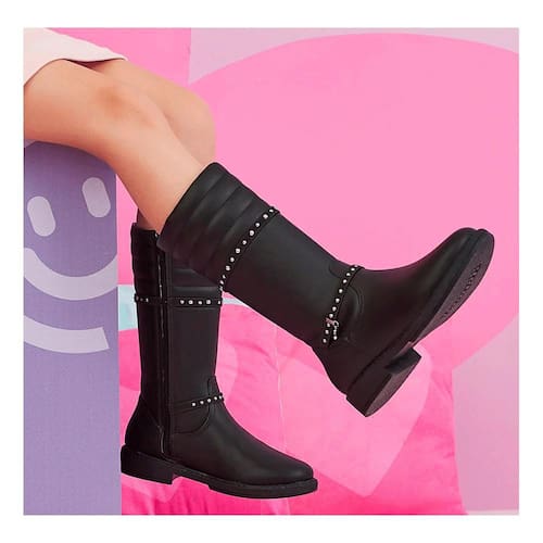 Bota Infantil Feminina Cano Longo Pampili Ref:279107 29/35 33 Preto