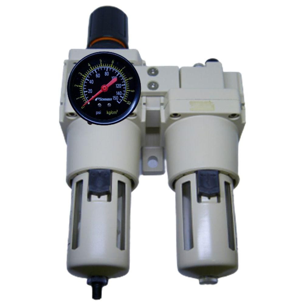 Filtro Ar Fluir 1" Lubrifil Regulador e Lubrificador V2 150 Psi com Dreno Bóia Automático