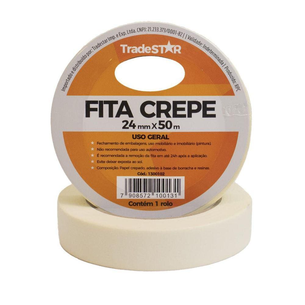 Fita Crepe Para Uso Geral 24 Mm X 50 M