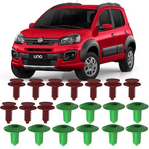 Kit Grampos Presilhas Buchas Para Friso Lateral Porta Dianteira Uno Way 2011 até 2018 2019 2020 2021
