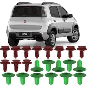 Kit Grampos Presilhas Buchas Para Friso Lateral Porta Dianteira Uno Way 2011 até 2018 2019 2020 2021