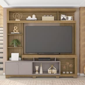Estante Home Para TV 55 Polegadas com 2 Portas Formosa Lamina Mel/Cacao Perfect