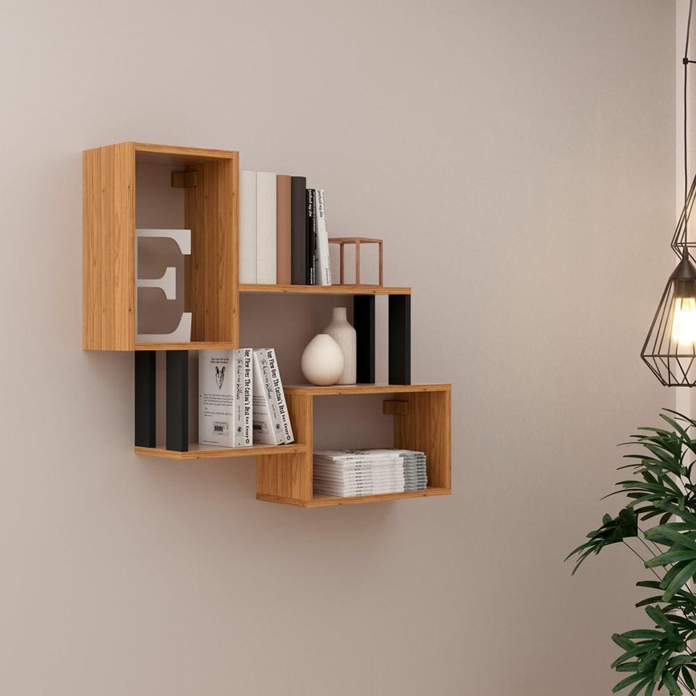 Nicho Suspenso para Livros Industrial Freijó Preto Pradel