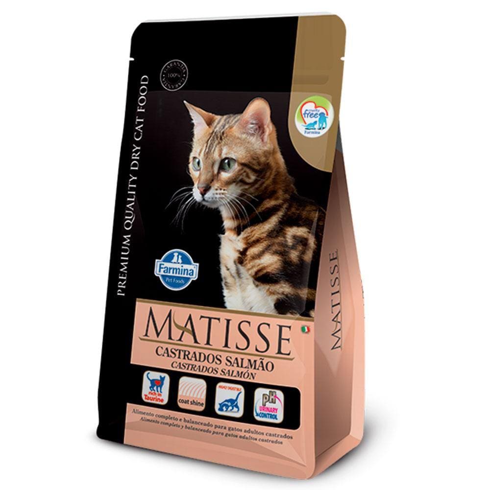 Racao Farmina Matisse Gatos Adultos Castrados Salmao - 800G