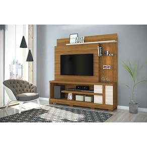Home Theater Alan para TV de até 55 polegadas COM PÉS- NATURALE/ OFF WHITE - Madetec