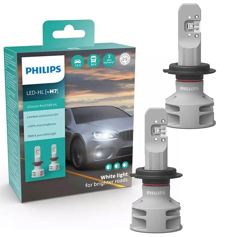 Par Lâmpada Philips LED Ultinon Pro5100 HL H7 13,2V PX26d