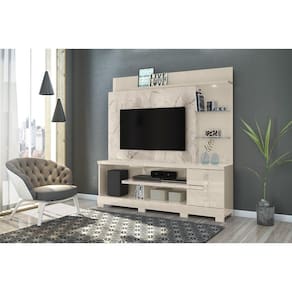 Home Theater Alan para TV de até 55 polegadas COM PÉS - CALACATA / OFF WHITE - Madetec