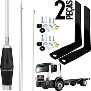2 Antena Px 1,40m Alongador 60cm Suporte Volks Constellation Parafusos Anti-furto
