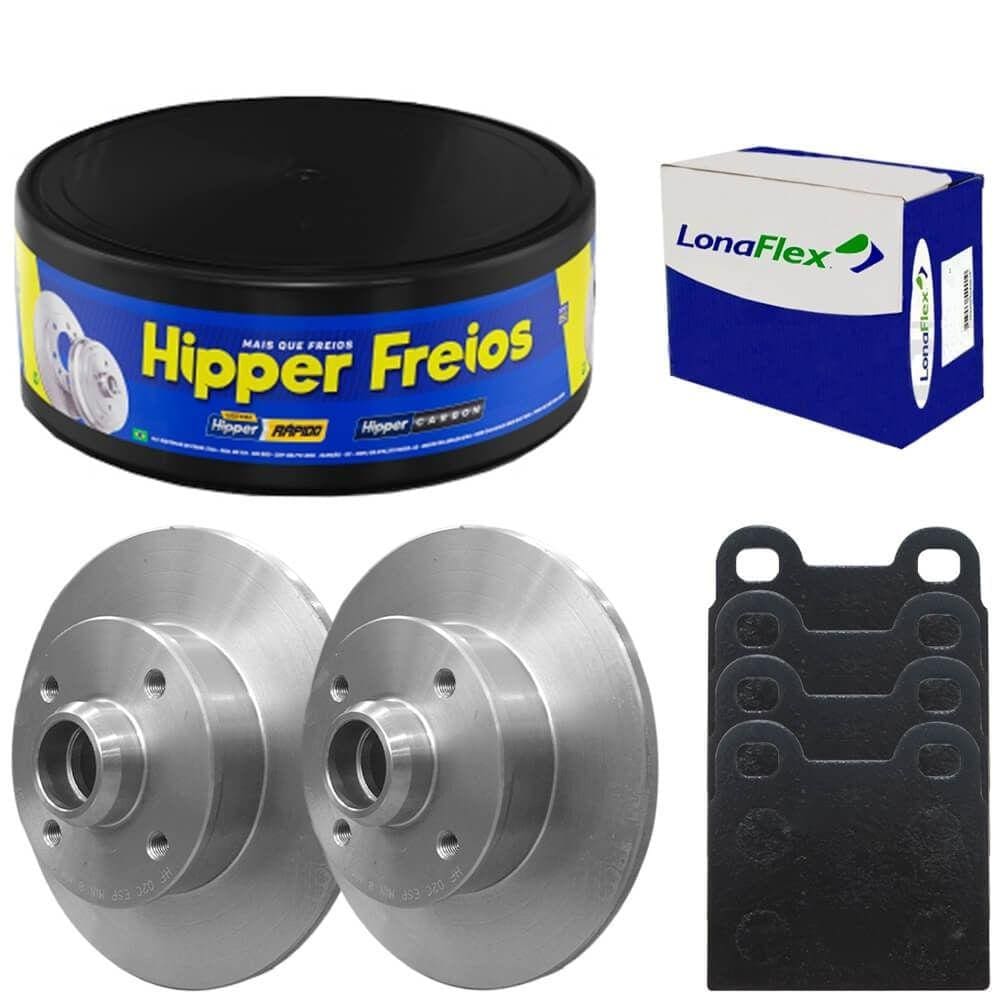 Kit Pastilha Disco Freio Fusca 1.6 83 A 96 Dianteiro Sólido