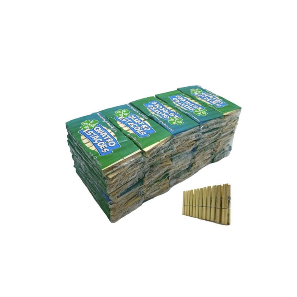 Kit 120 Prendedores De Roupa Madeira Resistente