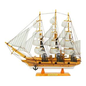 Miniatura Enfeite Decoração Barco Navio Veleiro Madeira 43cm