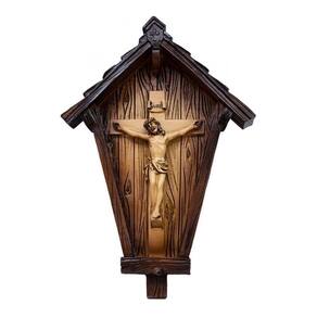 Crucifixo De Parede Casa Jesus Cruz 20cm - Enfeite Resina
