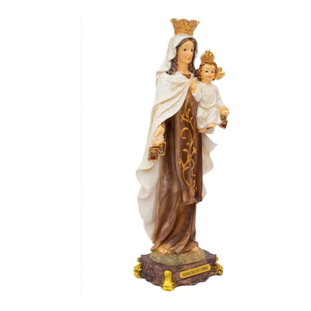 Enfeite Resina Imagem Nossa Senhora Do Carmo Grande 31 Cm