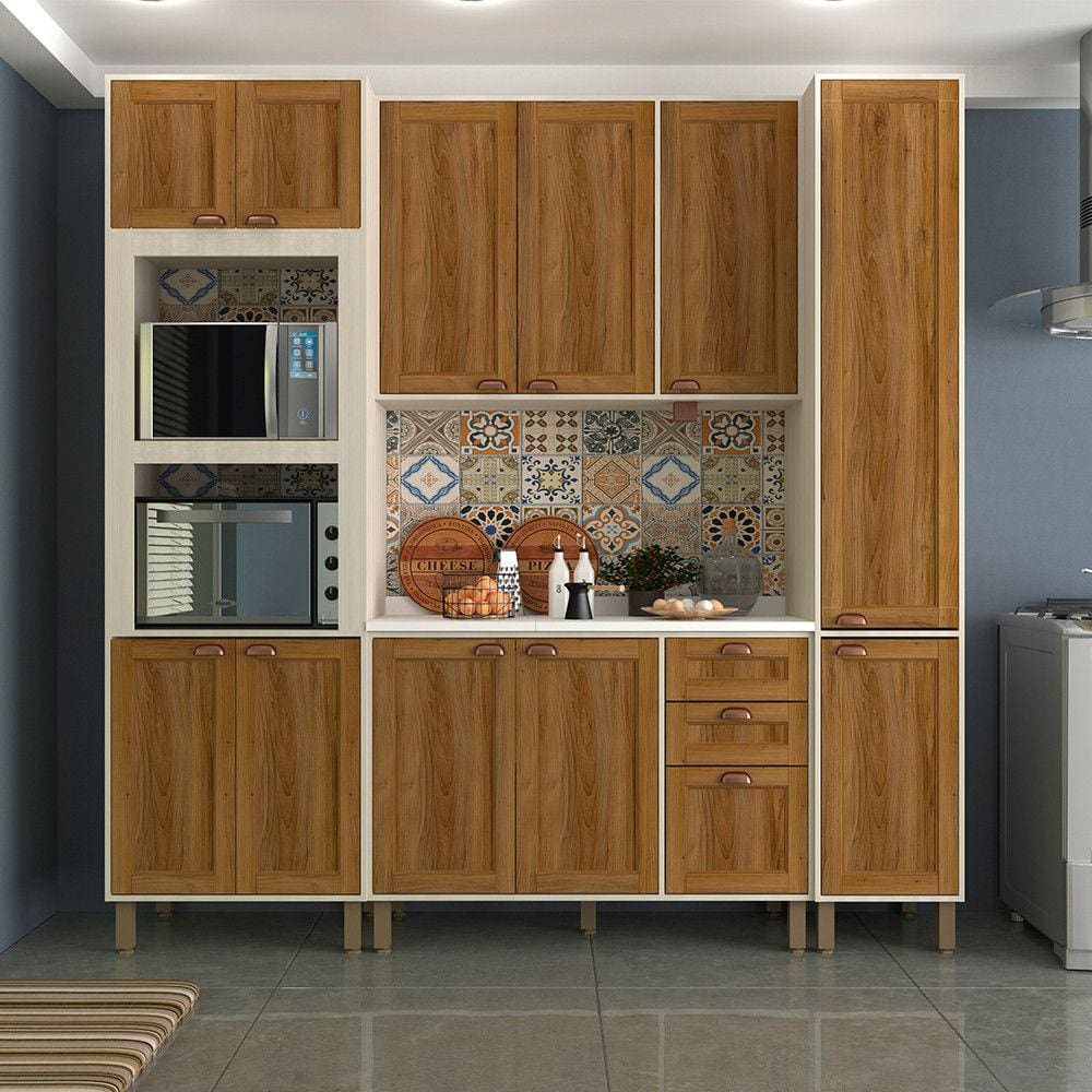 Cozinha Compacta Modulada com 4 Peças e Tampo Sofia Luciane Móveis