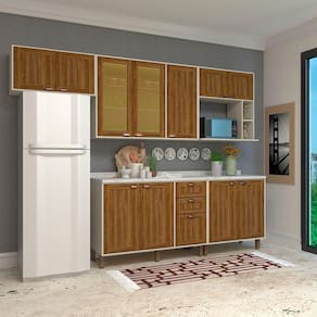 Cozinha Completa Modulada com 5 Peças e Tampo Sofia Luciane Móveis