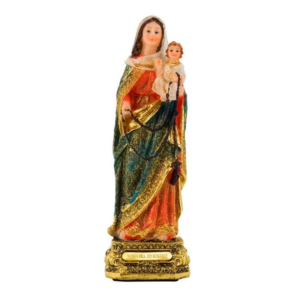 Enfeite Resina Imagem Nossa Senhora Rosário Grande 39.5cm