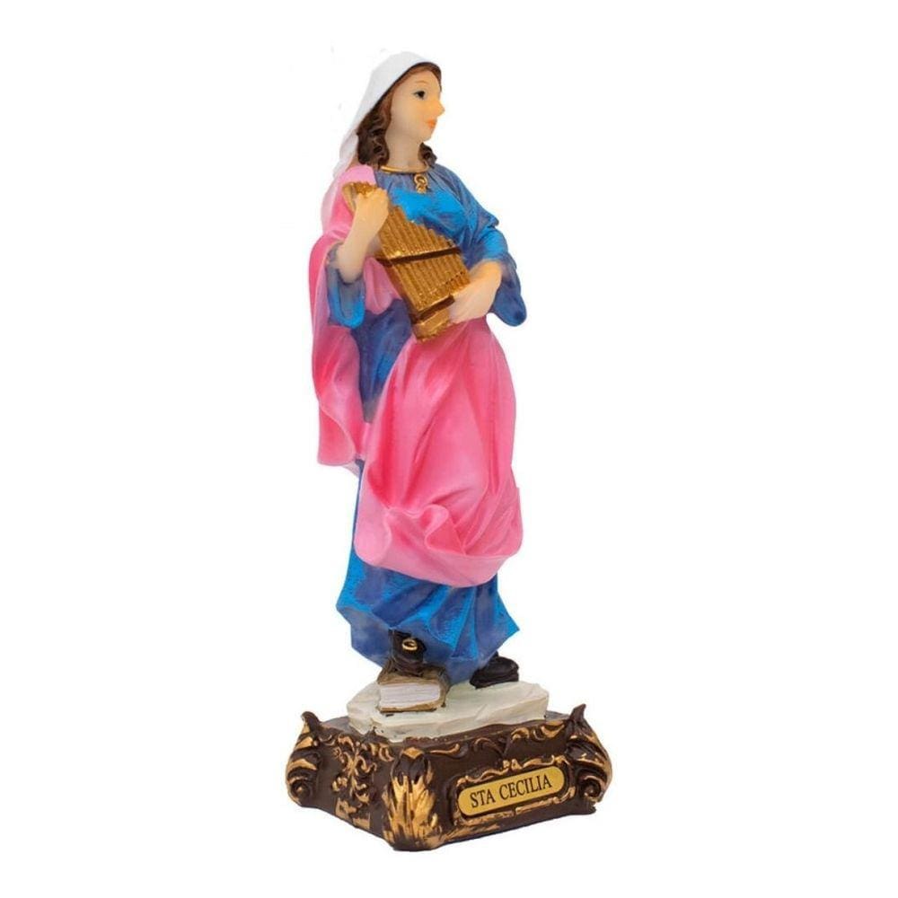 Imagem Estátua Santa Cecília 16 Cm Escultura Enfeite Resina