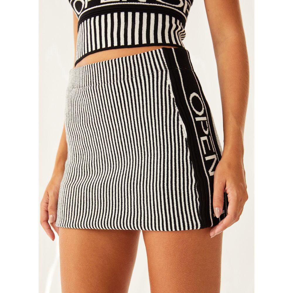 Saia Slim Tricô Logo Listrada Open Feminino