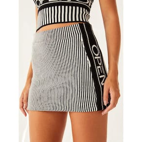 Saia Slim Tricô Logo Listrada Open Feminino