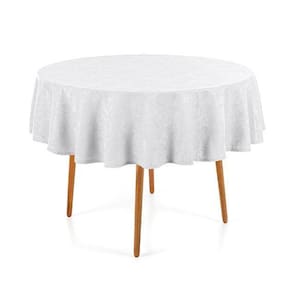 Toalha Mesa Redonda 4 Lugares Jacquard Dominic Branco