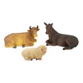 Enfeite Resina Burro Boi Ovelha Animais Presépio - 19cm