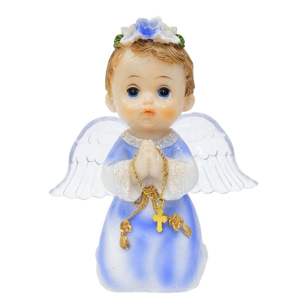 Anjinho Azul Oração 15cm - Enfeite Resina