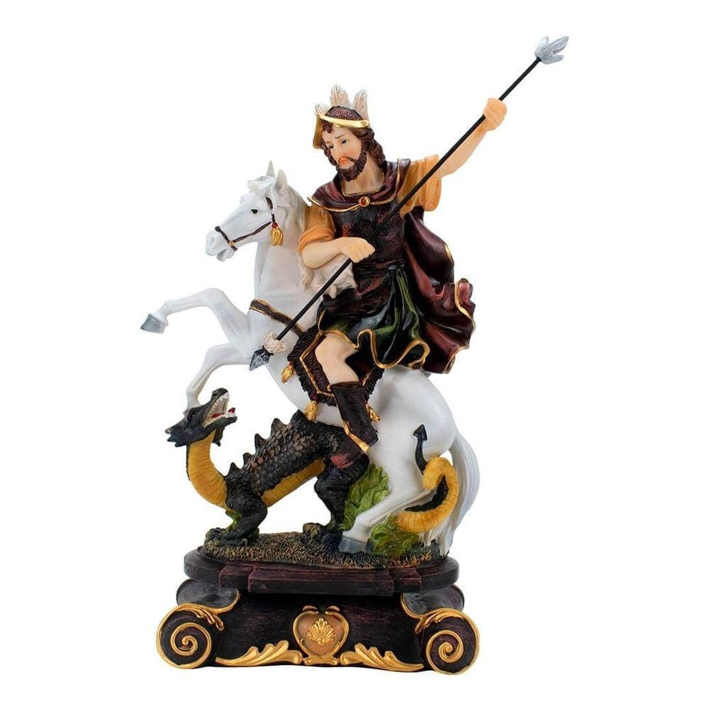 Enfeite Imagem São Jorge Guerrero Estátua Grande - 40cm