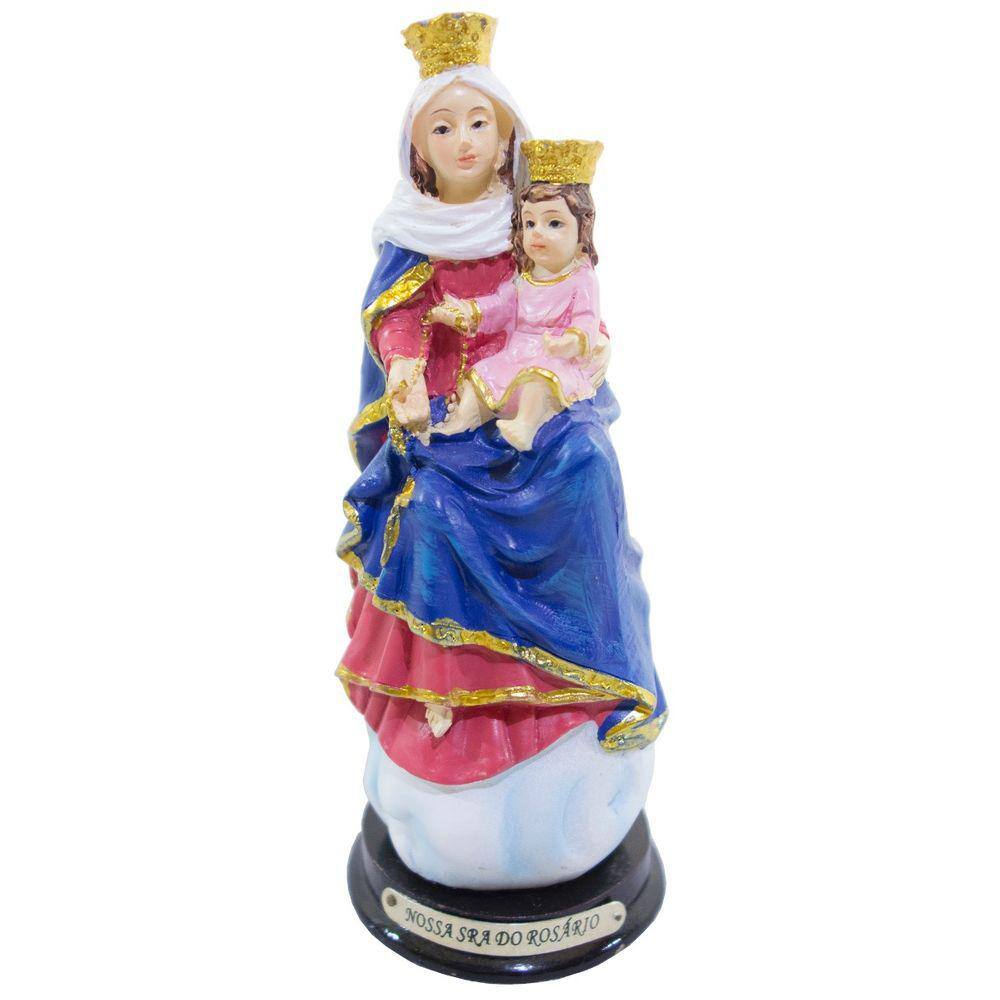 Estátua Imagem Enfeite Resina Nossa Senhora Do Rosário 13cm