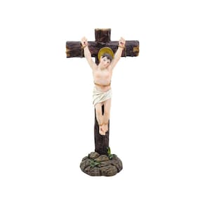 Estatua Imagem São Dimas Na Cruz 21cm - Enfeite Resina