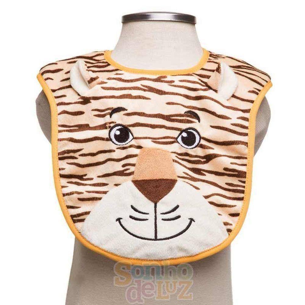 Babador de Bebê Impermeável Tigre Cor Marrom Claro - Sonho de Luz