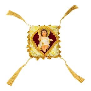 Menino Jesus Bebê Na Almofada Pequeno 9,5 Cm Enfeite Resina