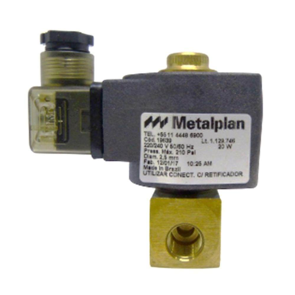 Válvula Solenóide Metalplan 1/4 NA 220V 2/2 Vias Rotor Plus 10 15 Hp P/ Retificador