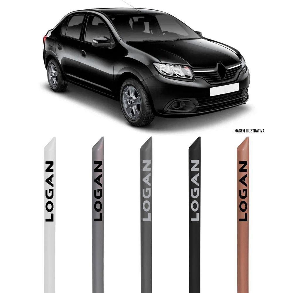 Jogo Friso Lateral Pintado Renault Logan 2013 Em Diante