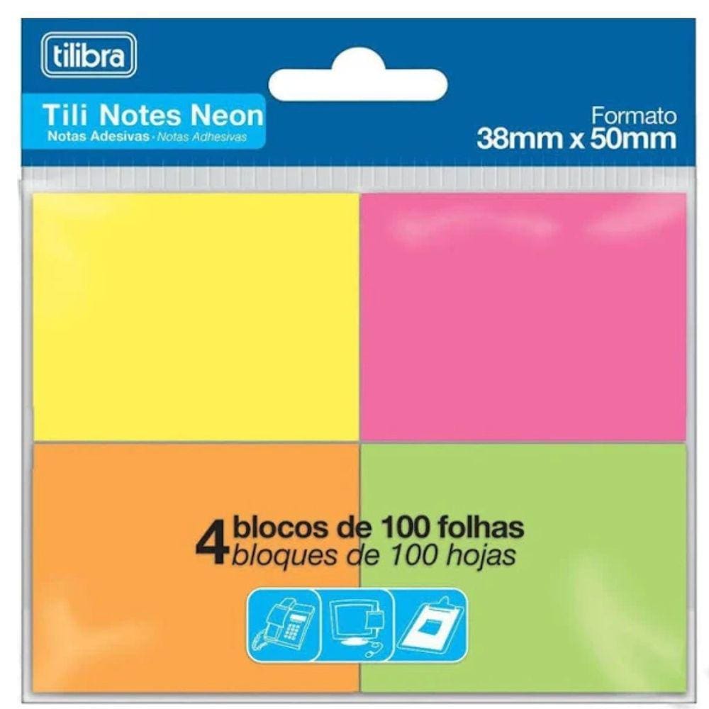 Bloco de Notas Adesivas 38mm X 50mm c/100fls - Tilibra