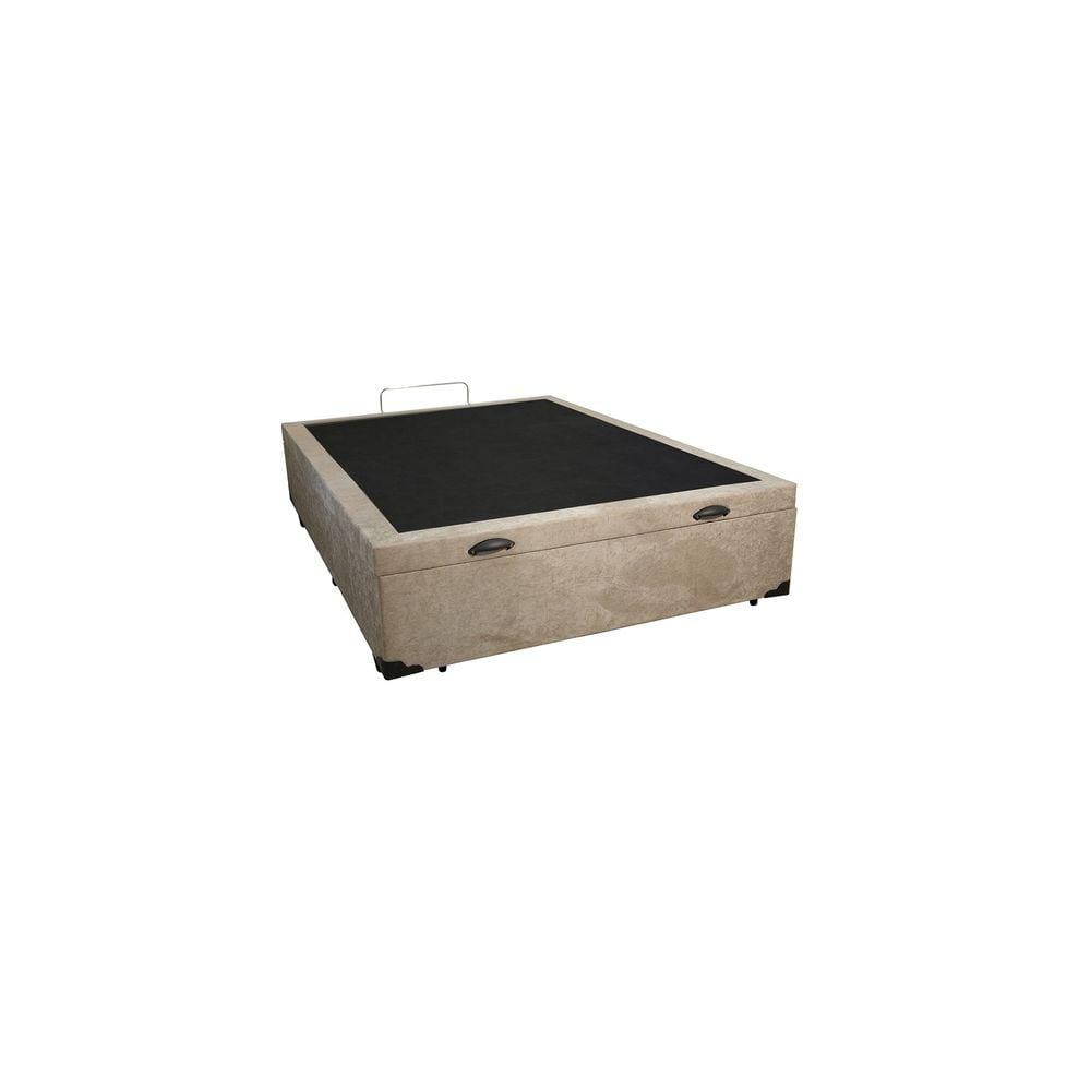 Cama Box Baú Casal Blindado Suede Bege