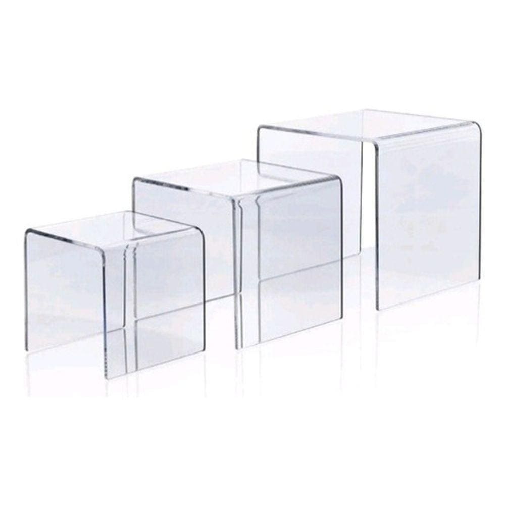 Plataforma Display Expositor Para Vitrine 3 Pcs Em Acrílico