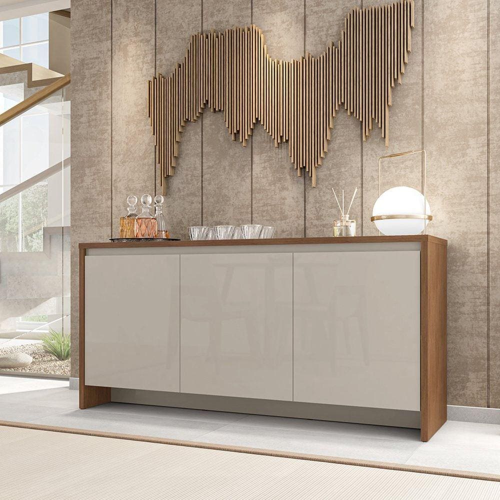 Balcão Buffet 3 Portas 1 Gaveta 160cm Madrid Cedro/Off White