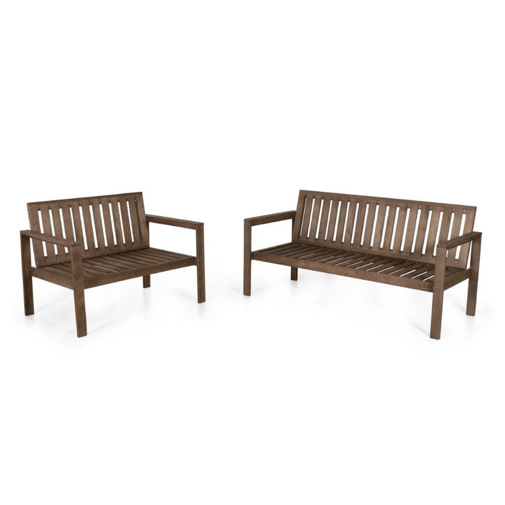 Conjunto Bancos 2 e 3 Lugares Orquídea Nogueira