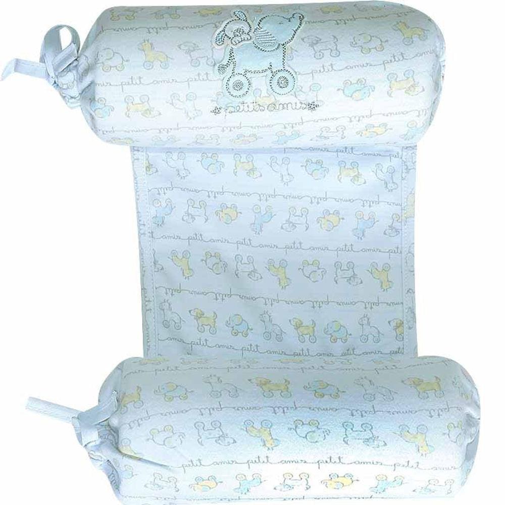 Segura Bebê em malha Suedine Brinquedos Elefantinho Cor Azul