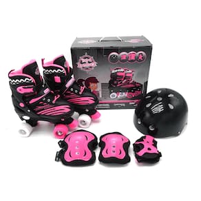 Patins Quad Ajustável  com Kit Proteção Unitoys
