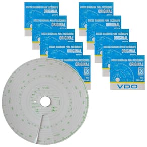 Kit 10 Caixas Disco Diagrama Tacógrafo Semanal 180km 7d Vdo