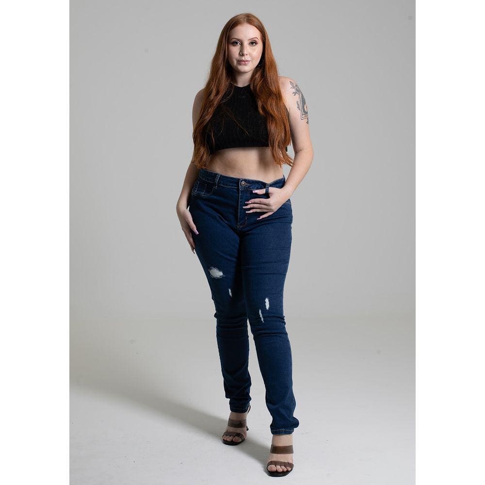 Calça Jeans Feminina Plus Size Sawary