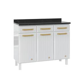 Balcão de Cozinha Diamante 3 Portas e 3 Gavetas c/ Tampo 105cm Branco - Telasul